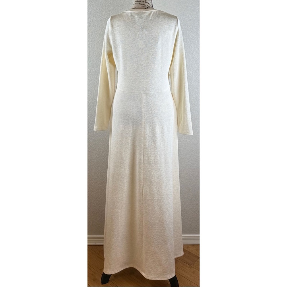 Nordstrom Halogen NWT Long Sleeve Midi Dress Antique White, size Large - Picture 8 of 10
